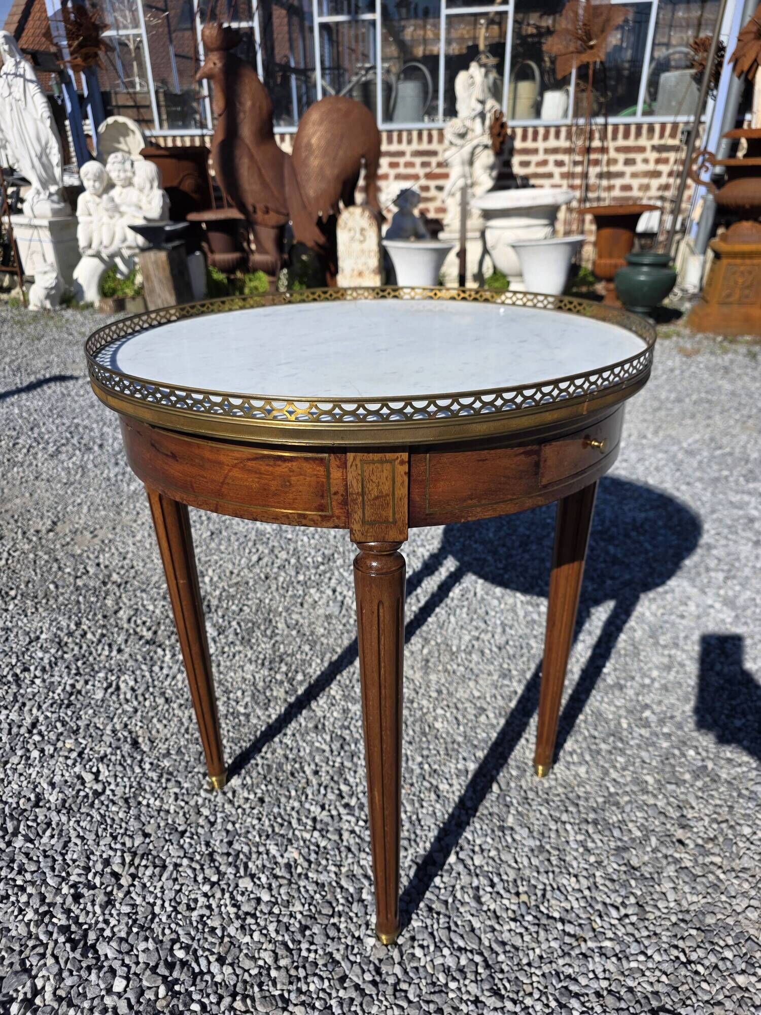 Louis XVI style bouillotte table in mahogany