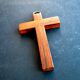 Vintage Crucifix Cross in Macassar Ebony Wood and Brass
