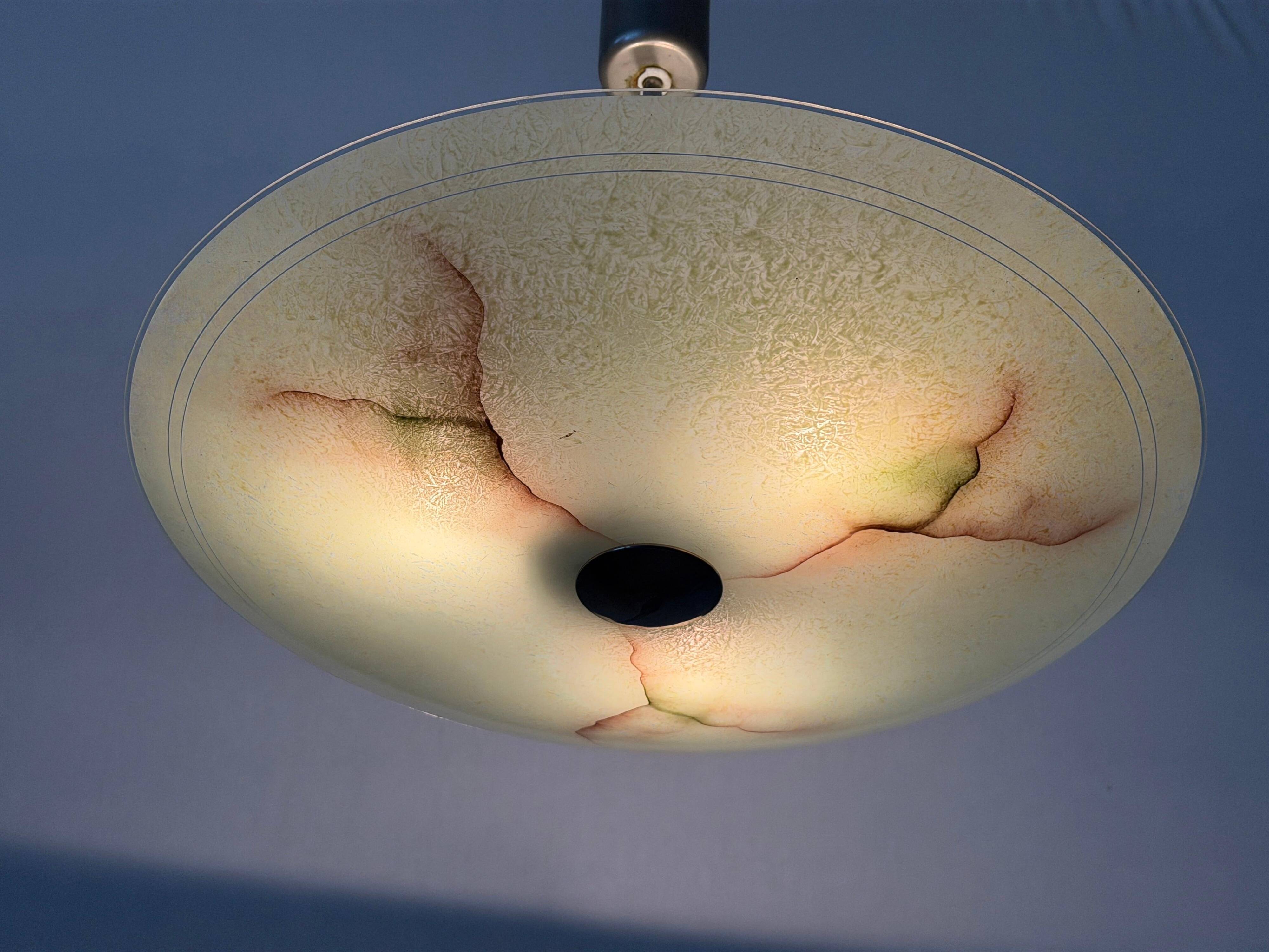 Art Deco ceiling light in green glass, 1940s, Germany