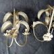 Pair of 20th Century Wall Sconces Exotic Palm Tree Hollywood Regency Sand