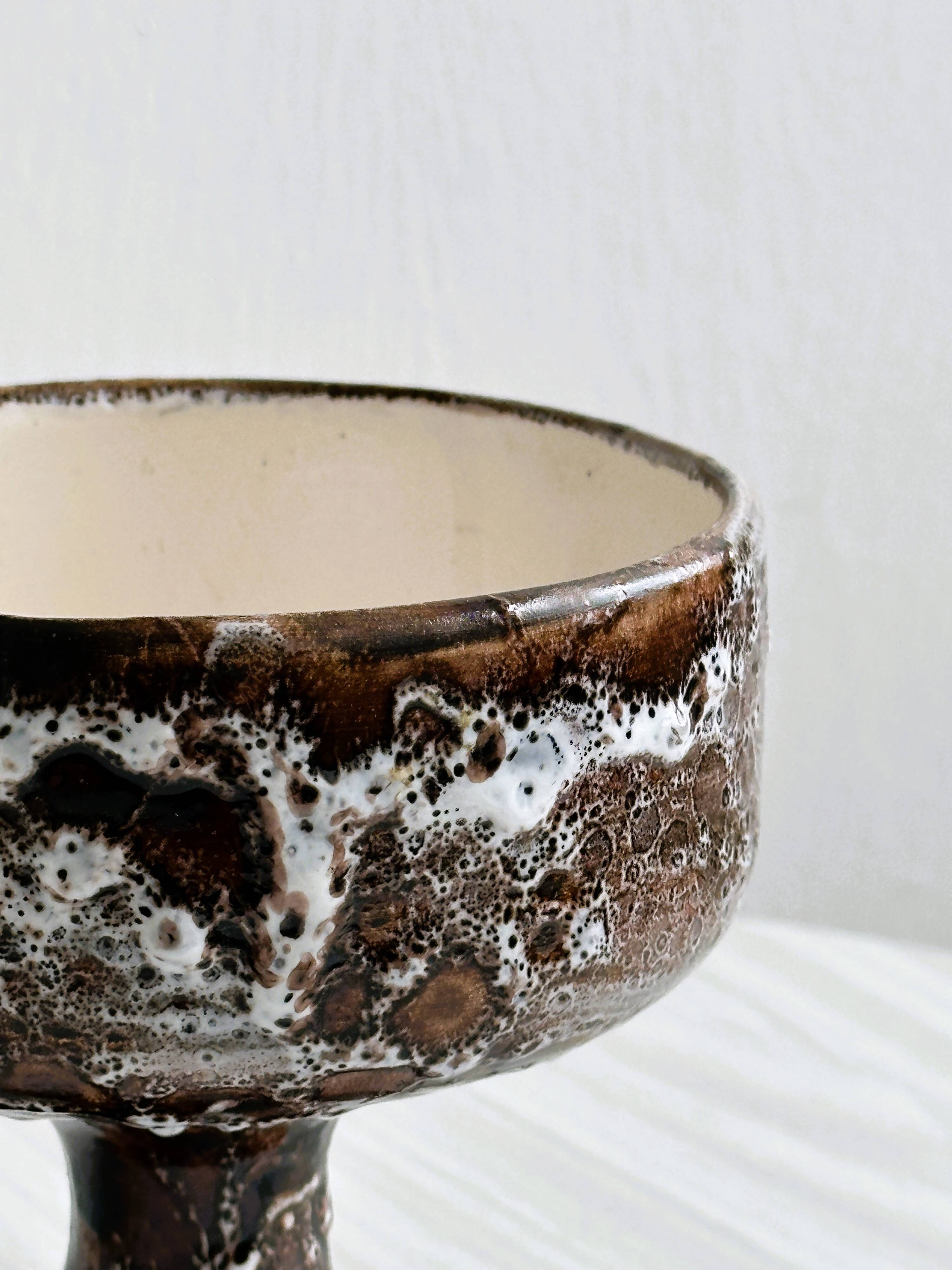 Vintage ceramic footed bowl