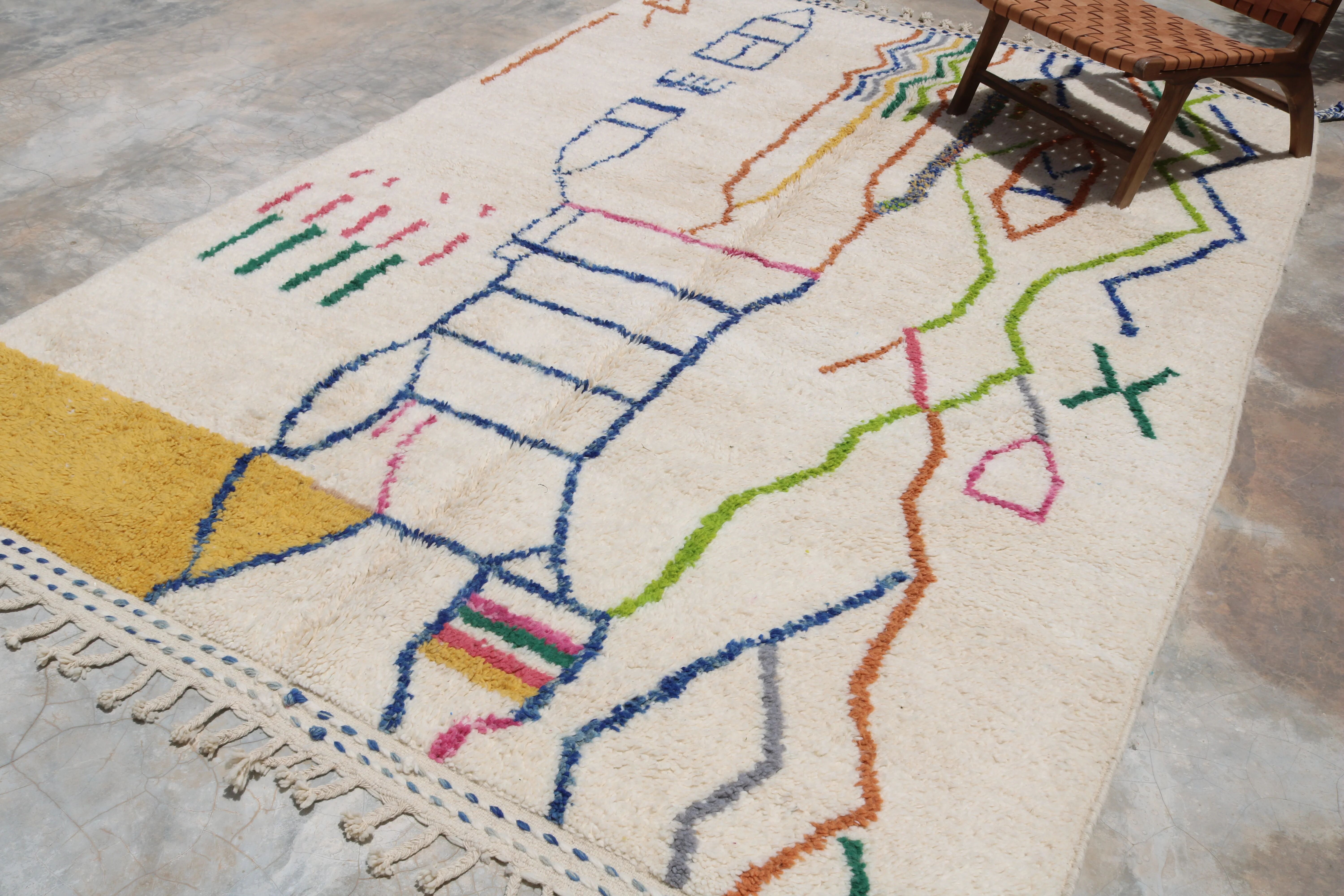 Large handmade colourful rug, 305 x 205 cm - G1082