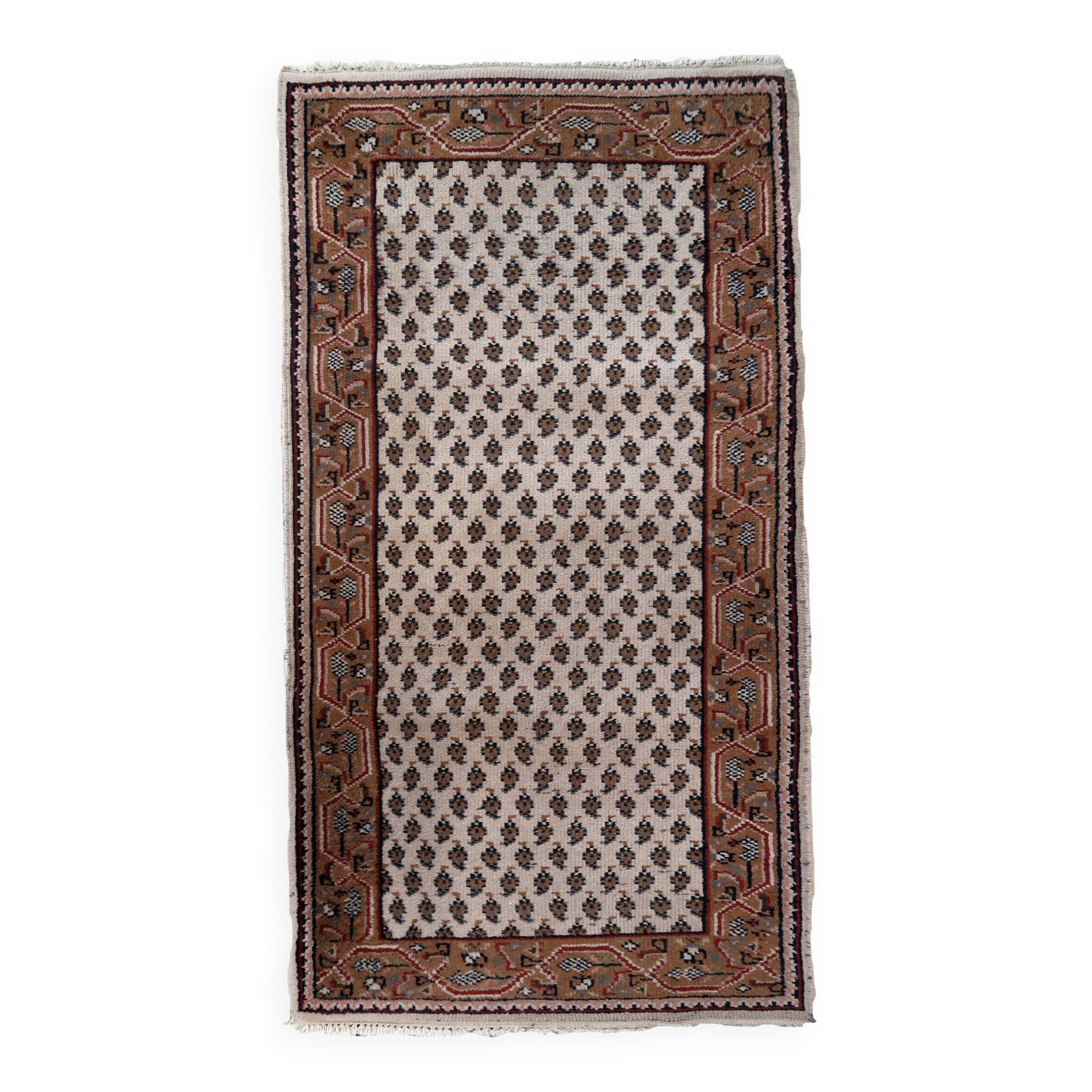 Tapis vintage fait main Seraband indien – 73 cm x 143 cm