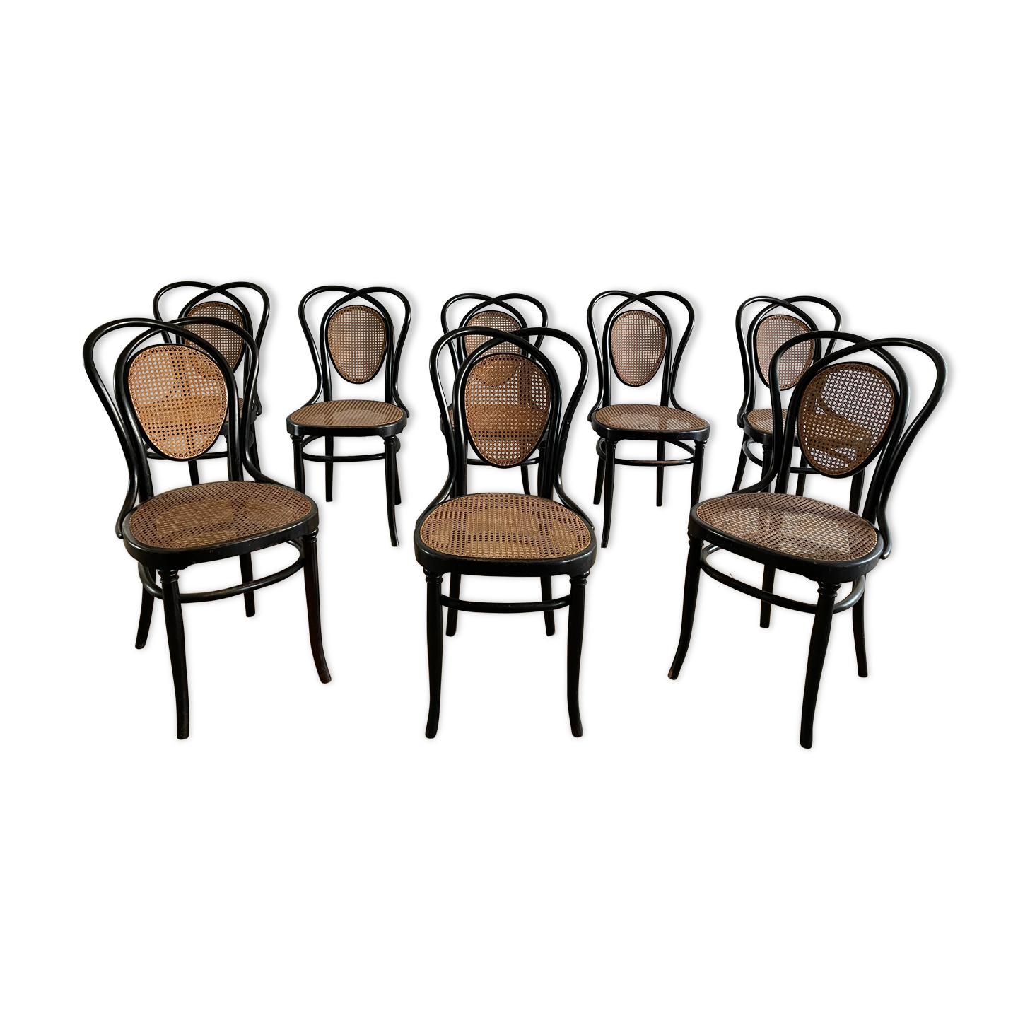 Series of 8 Viennese chairs N.33 by J&J Kohn, 1900