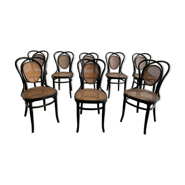 Série de 8 chaises viennoises N.33 de J&J Kohn, 1900