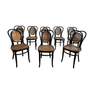 Série de 8 chaises viennoises N.33 de J&J Kohn, 1900