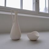 Group of 6 white and grey Midcentury Modern vessels Rörstrand Sweden 1950