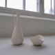Group of 6 white and grey Midcentury Modern vessels Rörstrand Sweden 1950