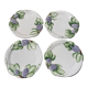 4 assiettes à dessert blanches en barbotine de raisin vintage Japon
