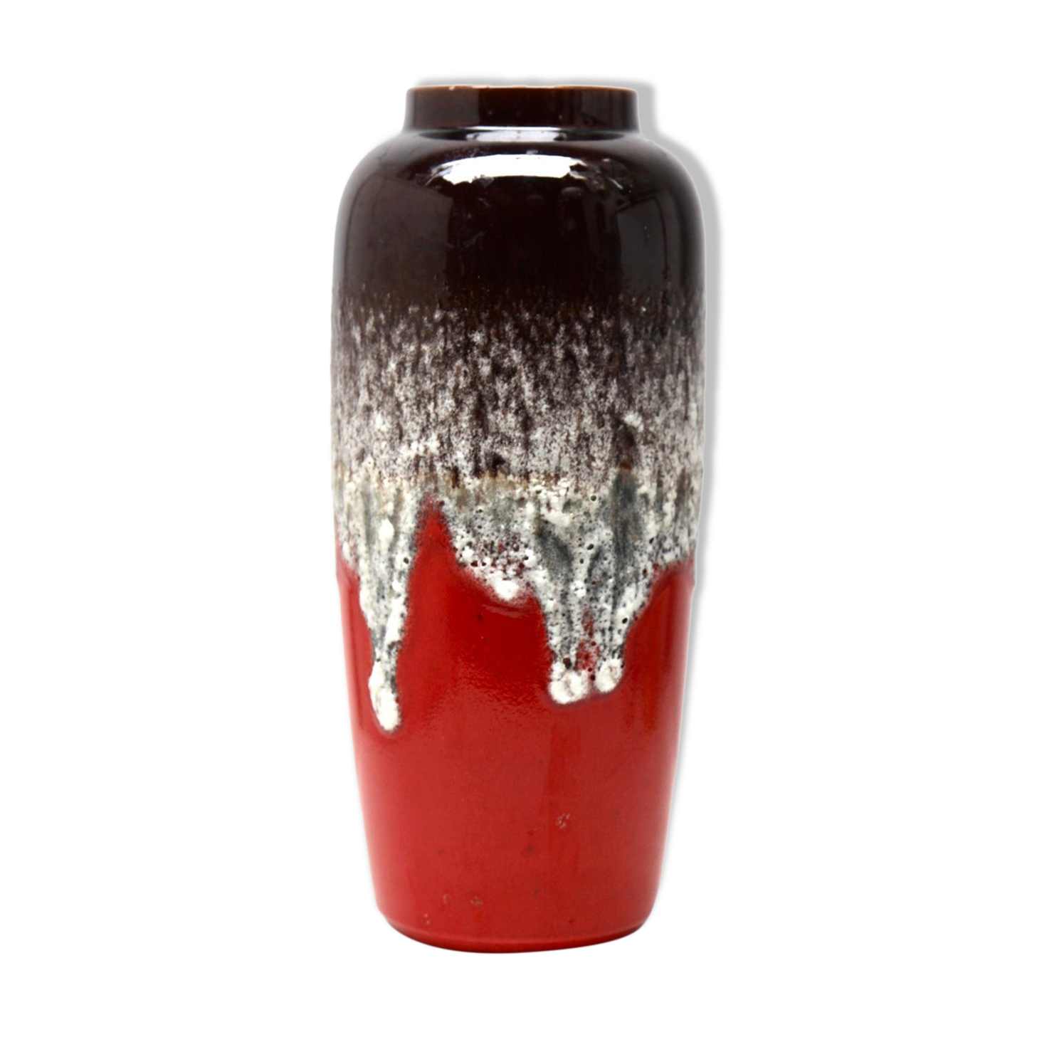 Red floor vase fat lava W-Germany '