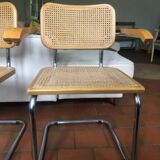Pairs of Cesca B64 armchairs with armrests by Marcel Breuer