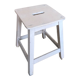 Vintage white wood milking stool