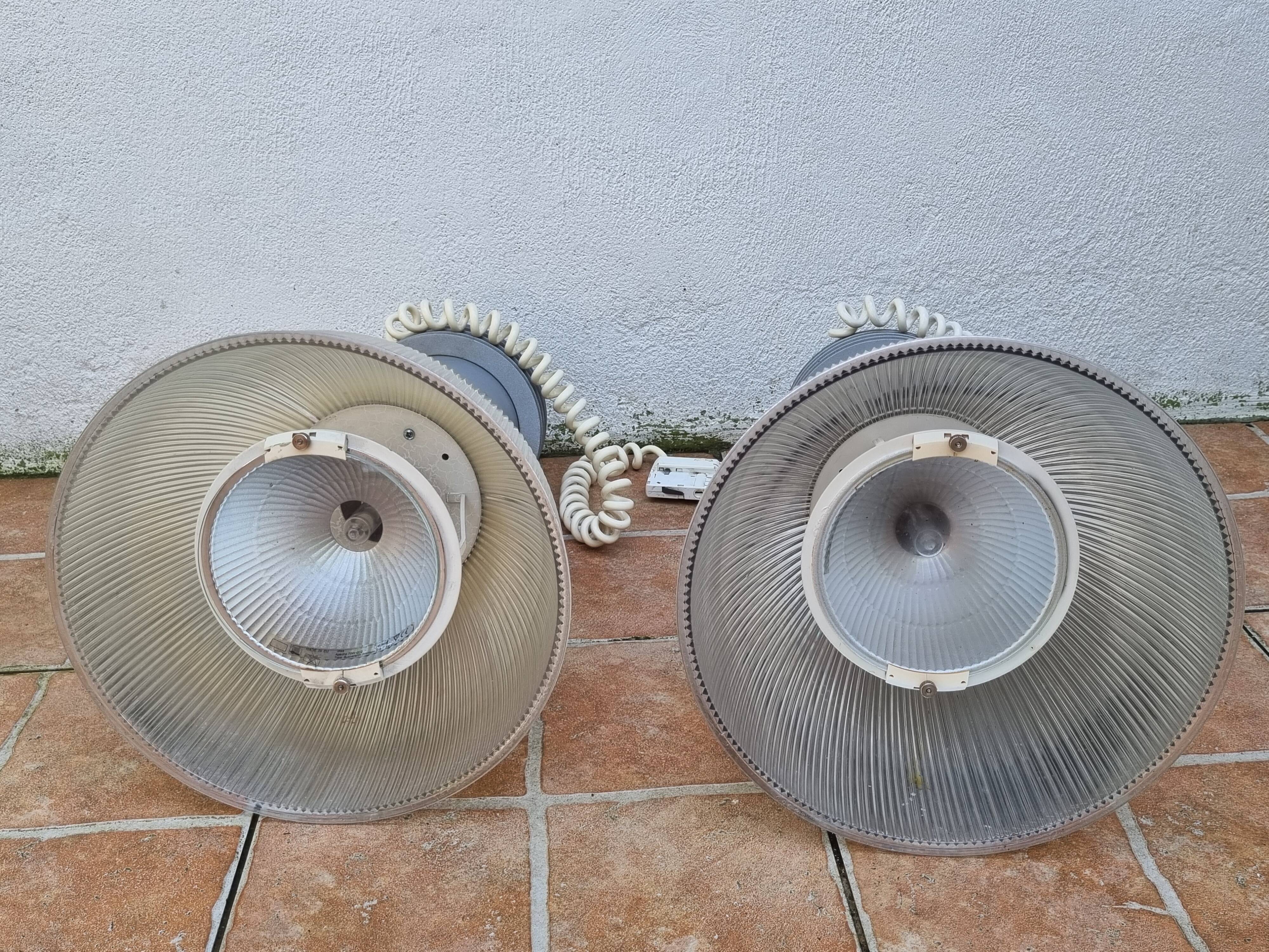 Pair of vintage industrial style pendant lights
