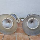 Pair of vintage industrial style pendant lights