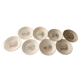 Assiettes à dessert "Longchamp" – Ceranord St Amand – Décor Équestre