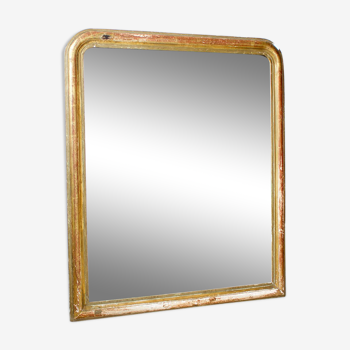 Miroir doré à la feuille d'or 80x68cm