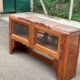 Art Deco sideboard top, low display cabinet in solid walnut and mirror, 1940.