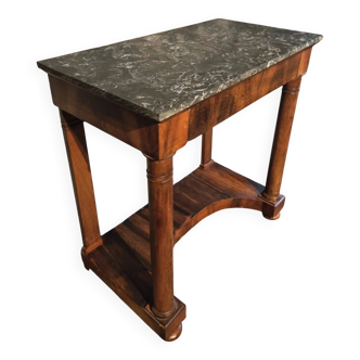 Console française ancienne avec plateau en marbre anthracite, vers 1850
