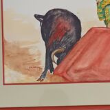 Oil on paper signed by the sculptor Jean Claude Causse