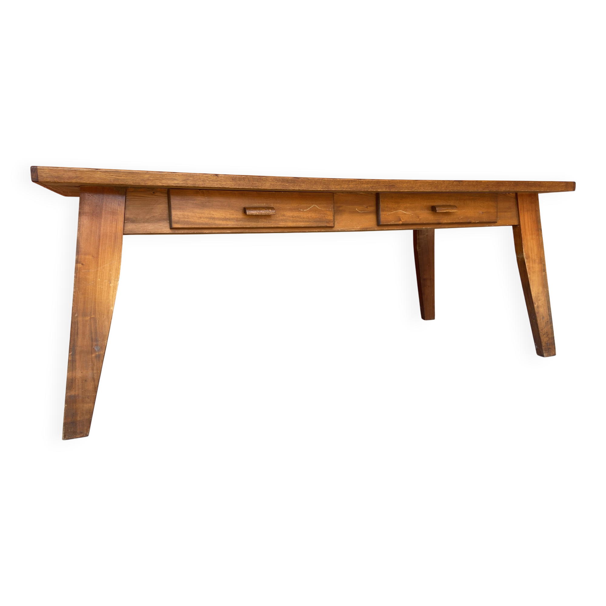 Farmhouse table Scandinavian brutalist dining table vintage 1960s legs com