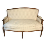 Two-seater sofa from the Louis XVI period, completely reupholstered