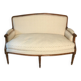 Two-seater sofa from the Louis XVI period, completely reupholstered
