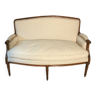 Two-seater sofa from the Louis XVI period, completely reupholstered