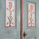 Rustic Weathered Farmhouse Folk Art Painted Bridal Cabinet