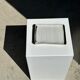 Trio of small rectangular serving dishes white and black Indonesian ceramic 21x16