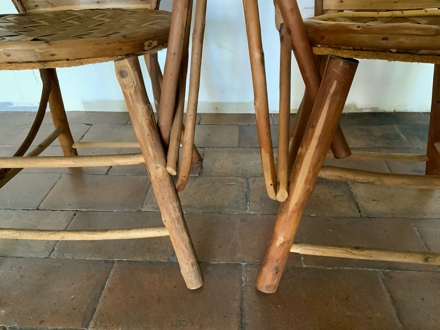 Pair of chestnut armchairs