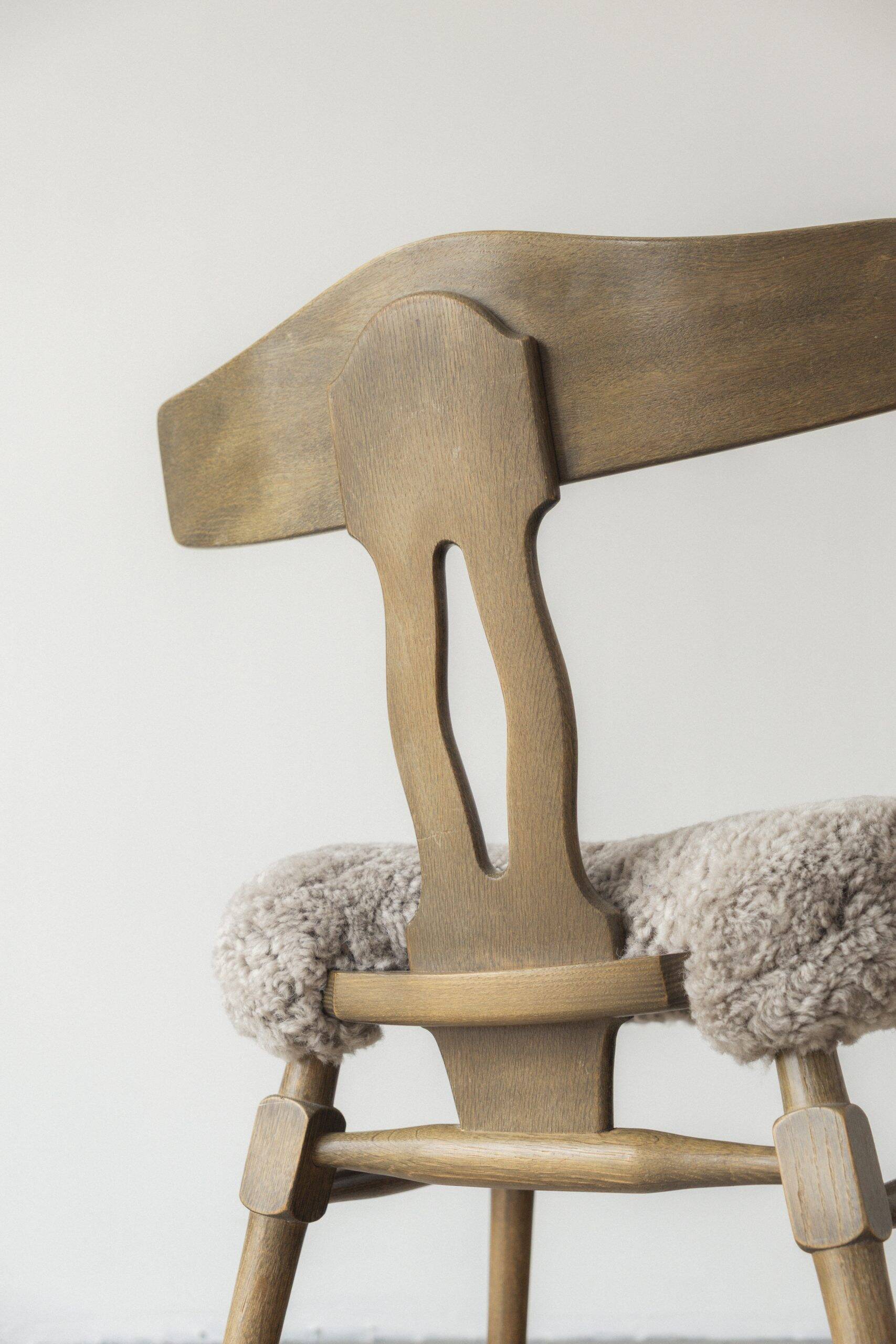 Henning Kjærnulf, solid oak dining chair (pair)