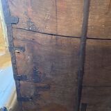 Coffre indien en bois et métal patiné vert