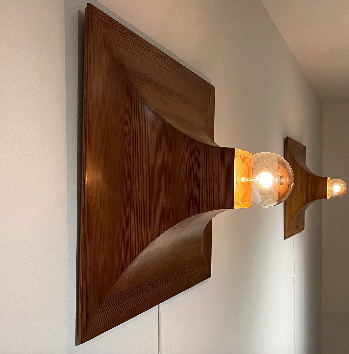 Zebra veneer wall lamp 70s / 80s