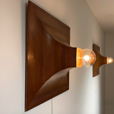 Zebra veneer wall lamp 70s / 80s