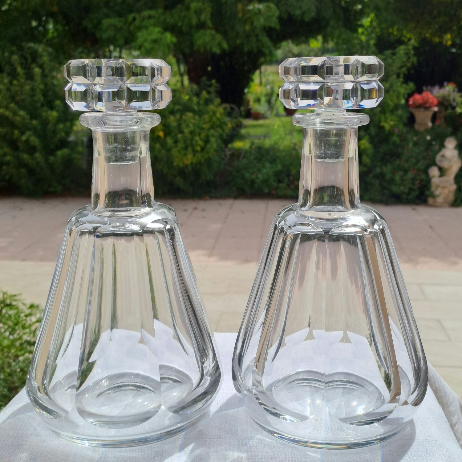 Pair of Baccarat crystal decanters, Harcourt Talleyrand model, signed