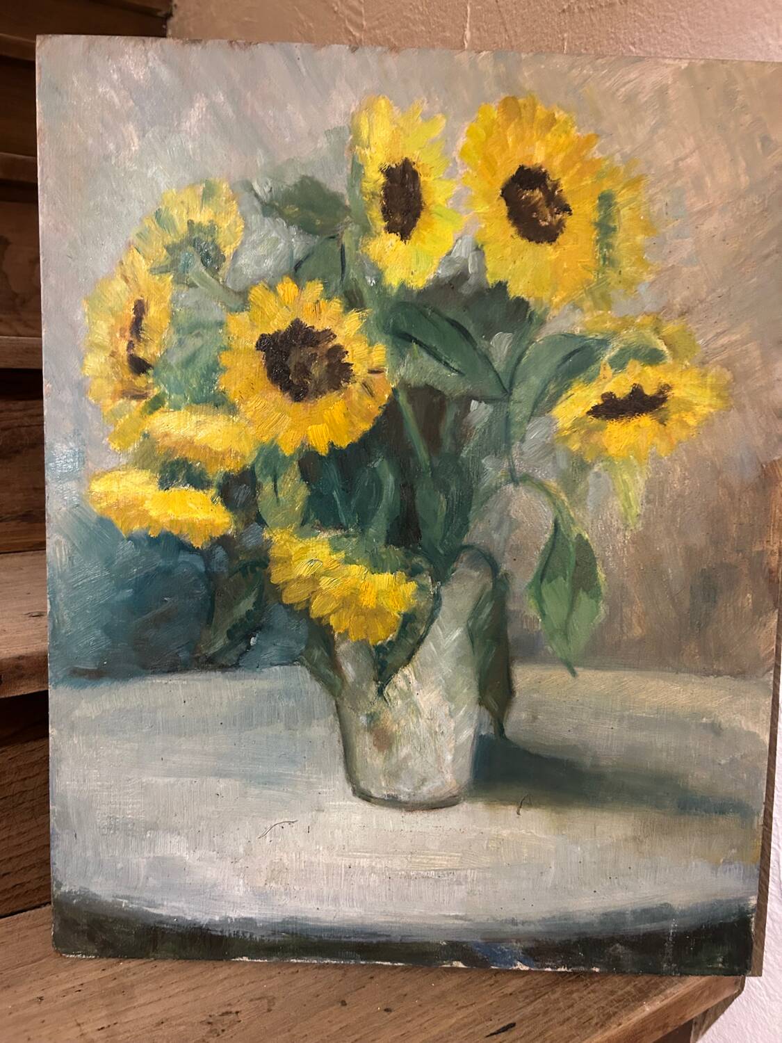 Painting on wood panel: still life