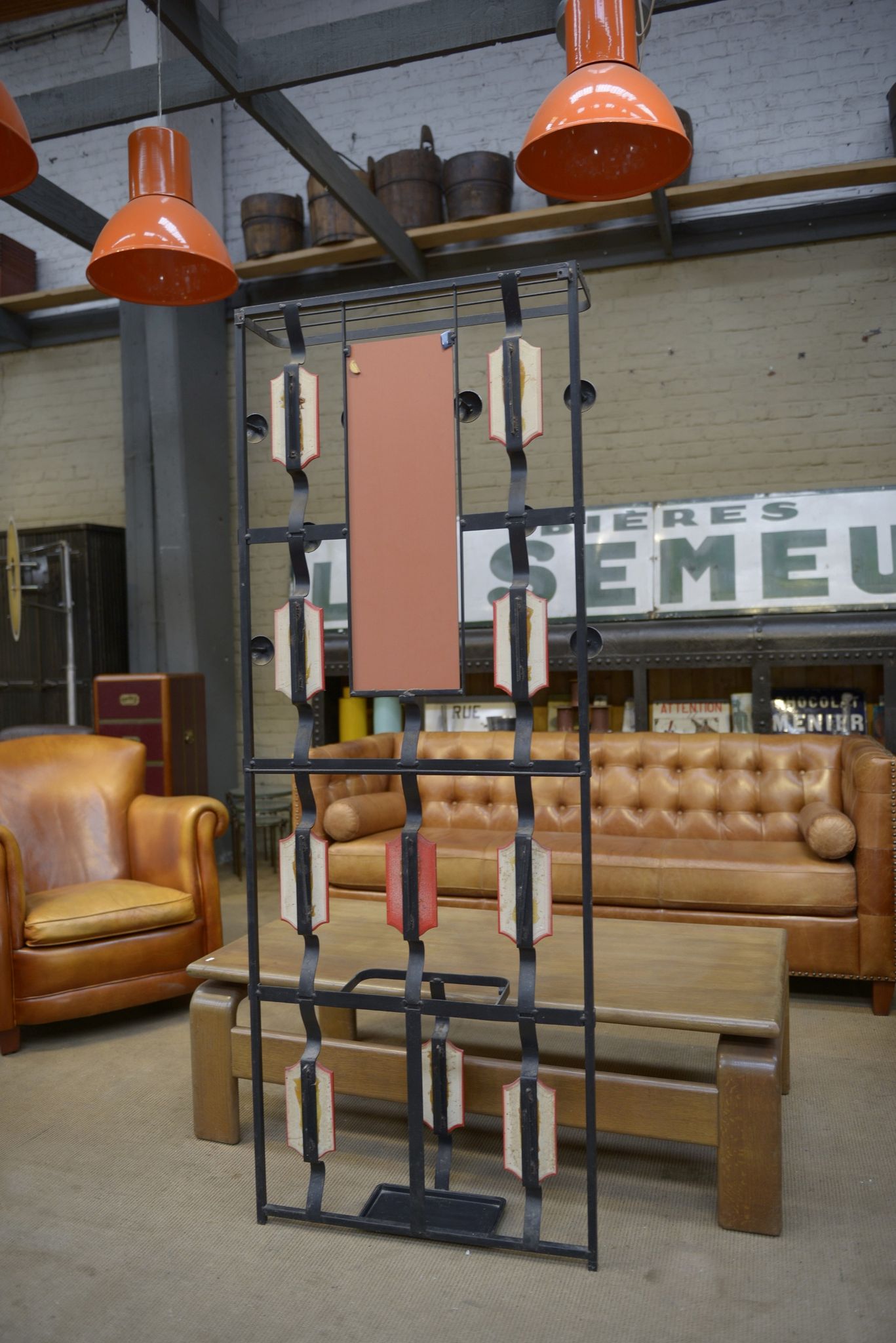 Vintage coat rack in ceramic and metal 1960