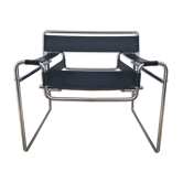 Chrome and black leather Wassily chair by Marcel Breuer