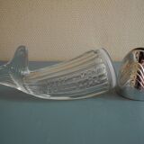 vintage glass fish nut dispenser whale table art