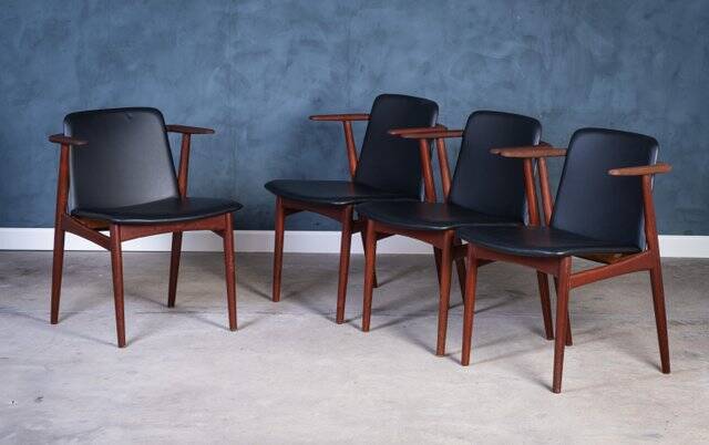 Vintage Teak Armchairs by Hans Olsen, Denmark, 1960s, Set of 4
