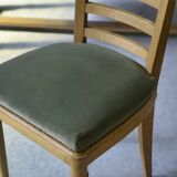 Pair of modern chairs with green velvet seats, 1940s