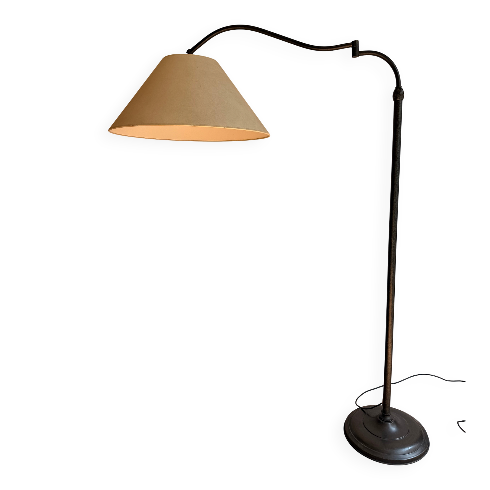 Adjustable floor lamp in patinated metal, 1970s