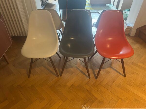 Ensemble de 6 chaises Eames des années 60, Herman Miller