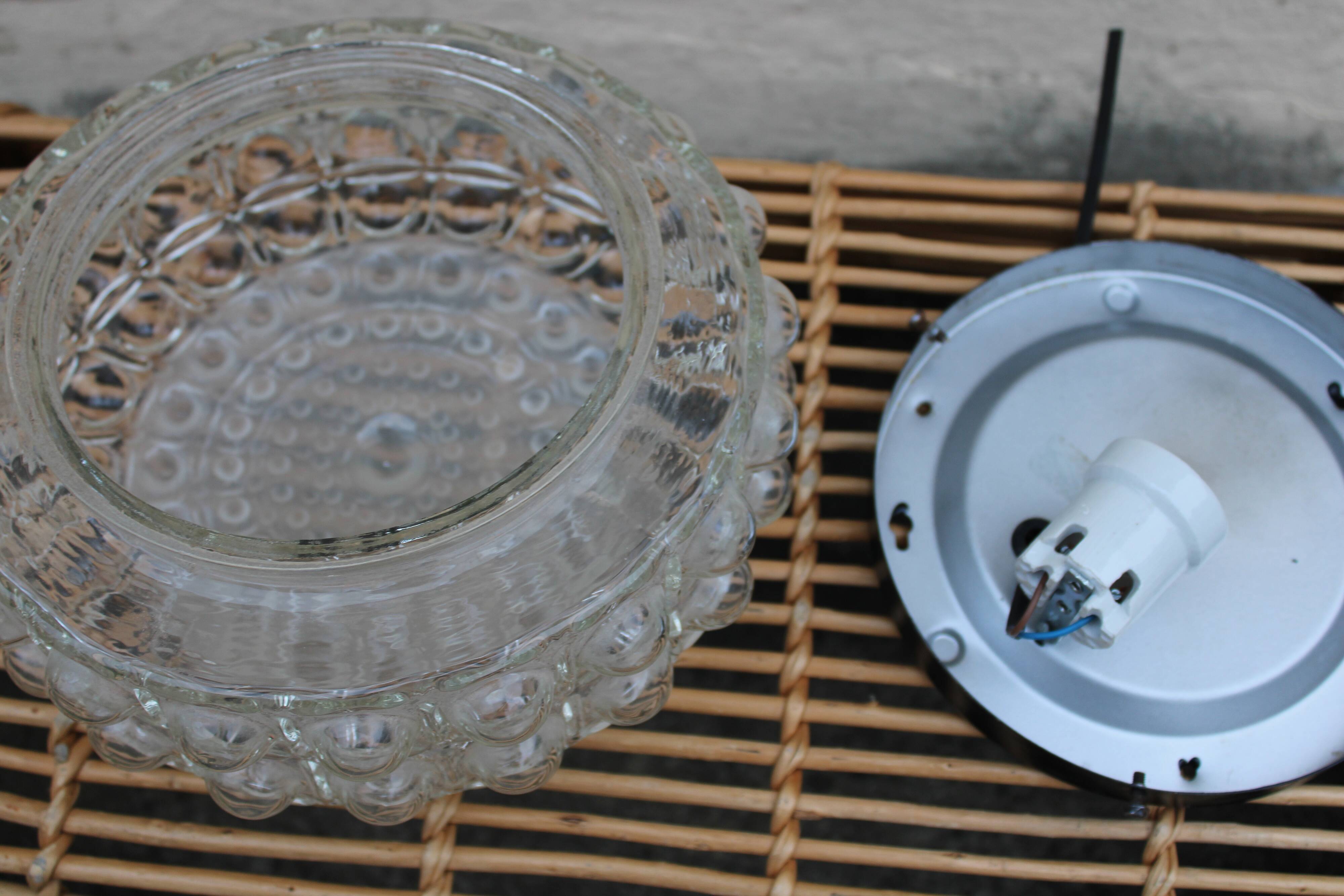 Moulded glass ceiling light