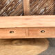 Renovated coffee table in raw solid wood - 2 through drawers