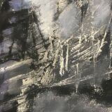 Oil on canvas abstract contemporary work entitled "composition" signed duminil (frank)