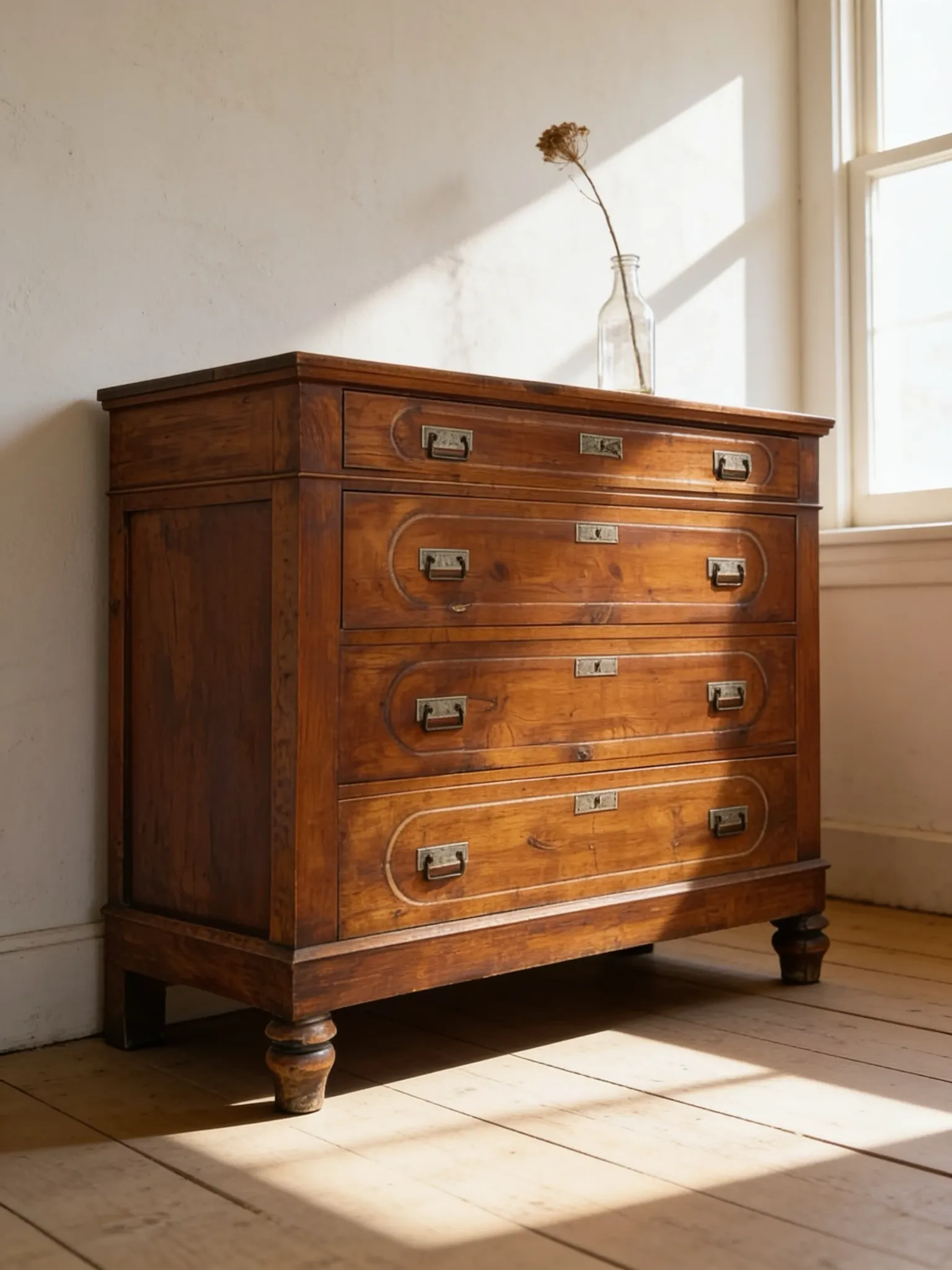 Antique Italian walnut chest of drawers dating to the late 19th centur
