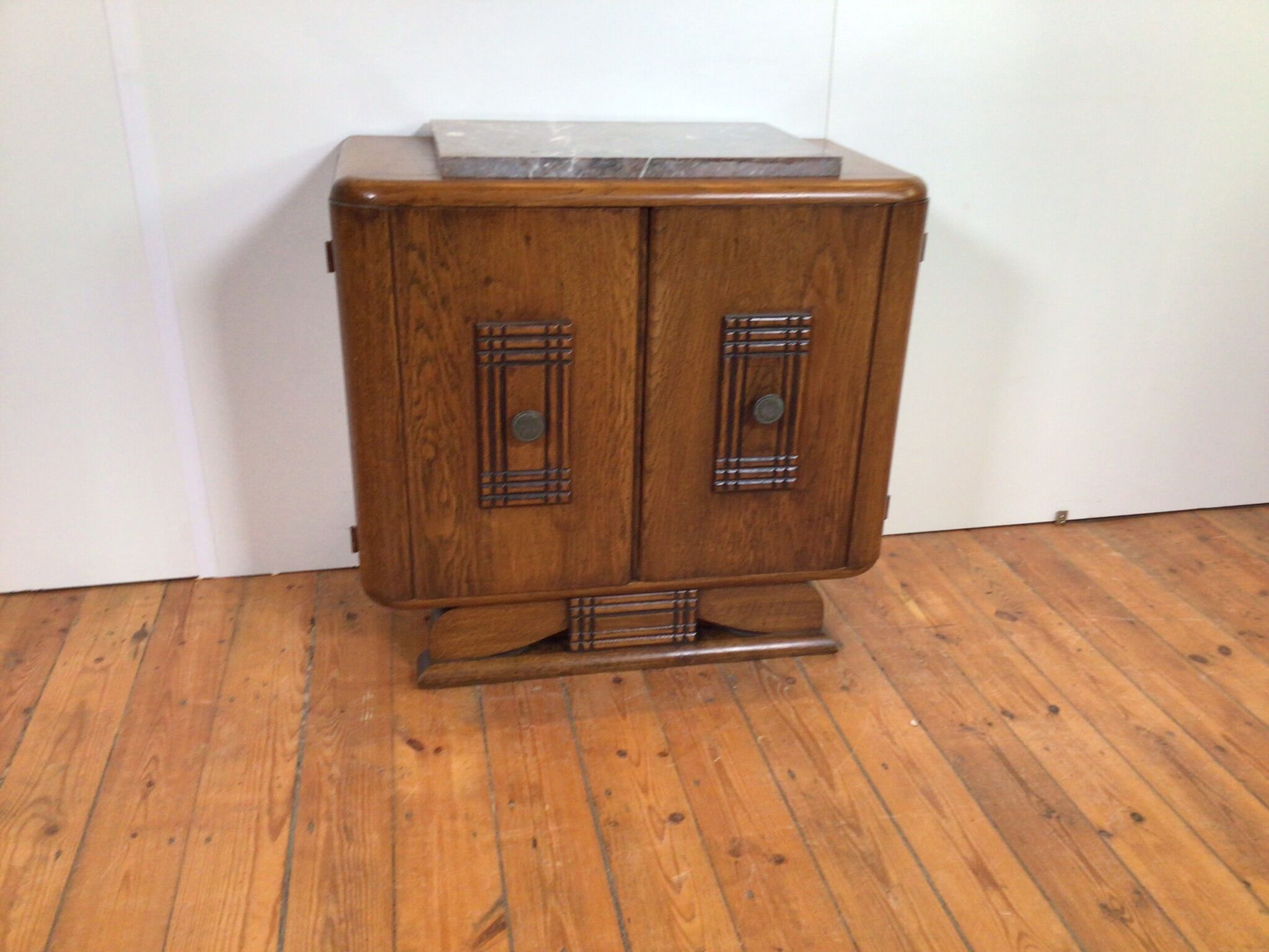 Art deco small cabinet with marble top