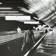 Photograph black and white silver print circa 1970 metro corridor