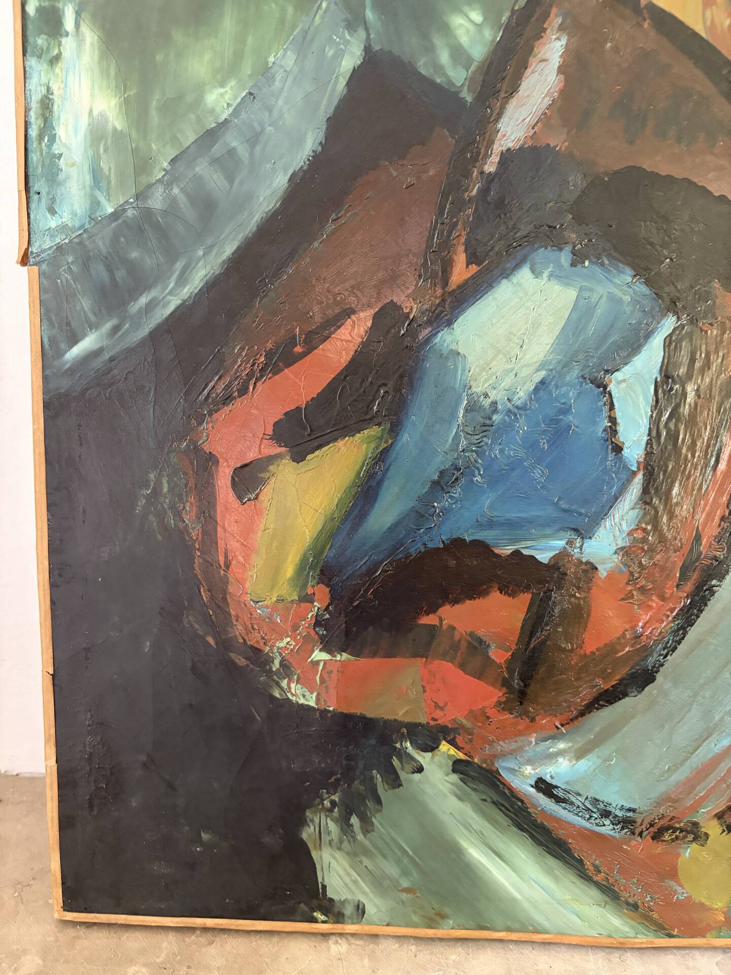 Abstract composition, oil on canvas signed Nantois or